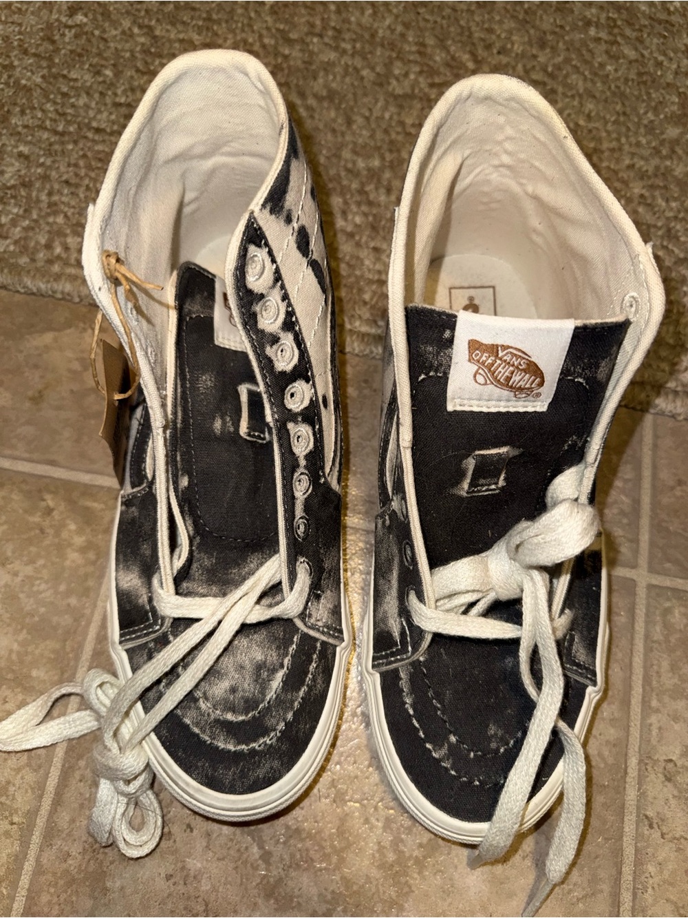Vans Black and White High Top Sneakers